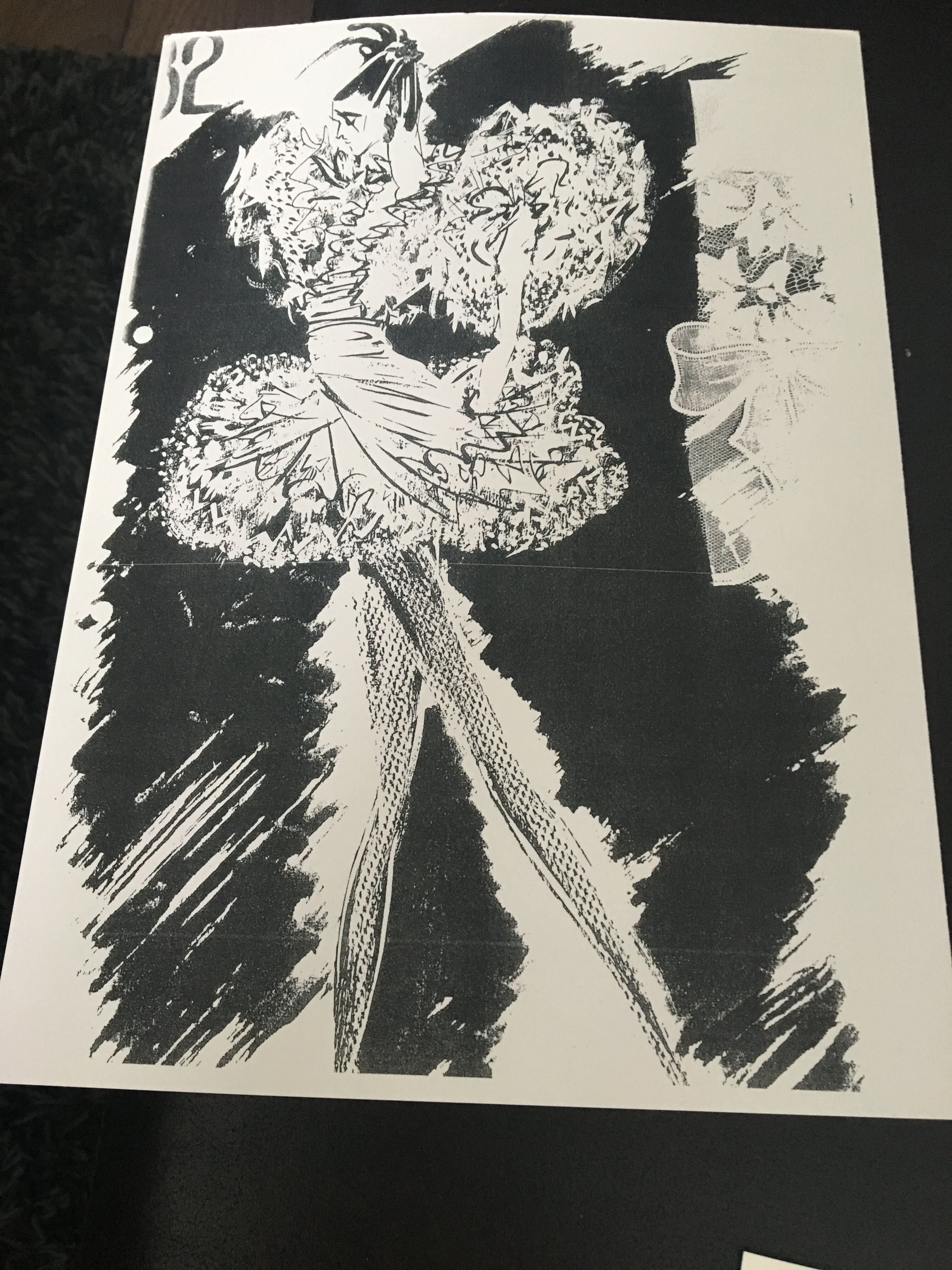 Lot of 3 fashion sketches for press