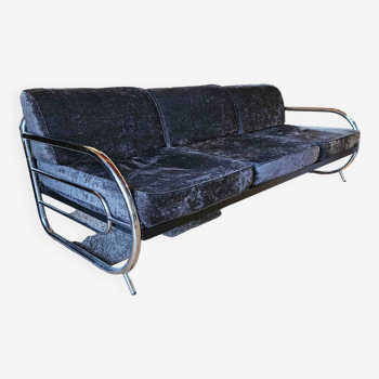 Art Deco Sofa In Chromed Metal Hynek Gottwald