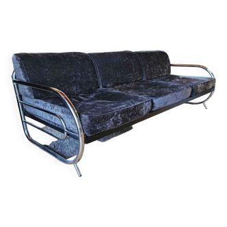 Art Deco Sofa In Chromed Metal Hynek Gottwald