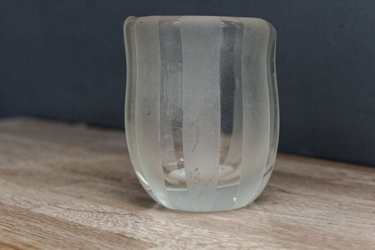 Small blown crystal vase