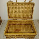 Vintage wicker briefcase