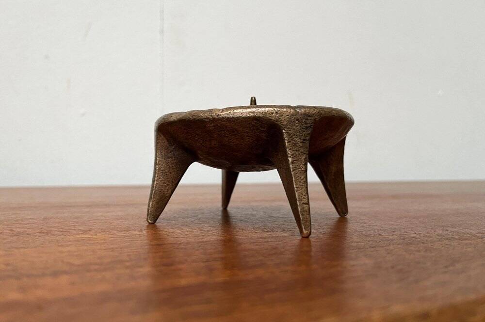 Brutalist Mid-Century Candle Holder in Bronze, 1960s