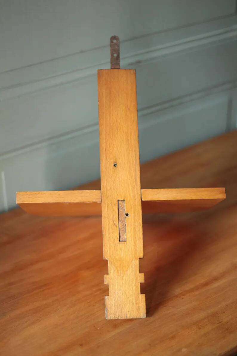 Wall wooden shelf, vintage wooden furniture, Art Deco wall shelf, interior decoration