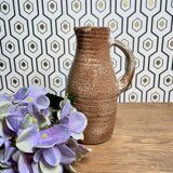Sandstone pitcher signed Jeanne and Norbert Pierlot