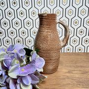 Sandstone pitcher signed Jeanne and Norbert Pierlot