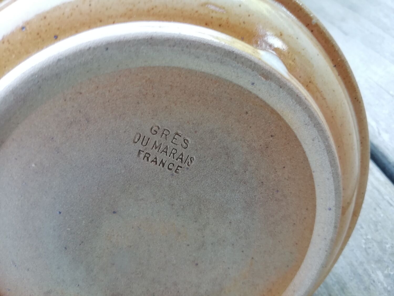 Pair of stoneware candle holders