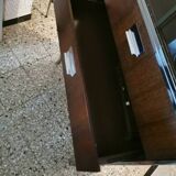 Rosewood and chrome display cabinet, 1970s-80s.