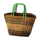 Basket basket basket basket vintage braiding green anses scoubidou