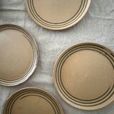 4 assiettes a dessert céramique atelier d'art sarreguemines, france 1970