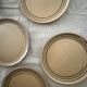 4 ceramic dessert plates, sarreguemines art workshop, france 1970