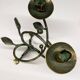 Sculptural bronze candlestick with a patina in the style of Giacometti, 1990.