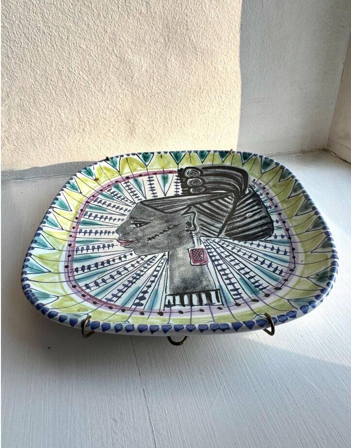 Face illustration ceramic bowl by Jane Wåhlstedt, Sweden, 1960s