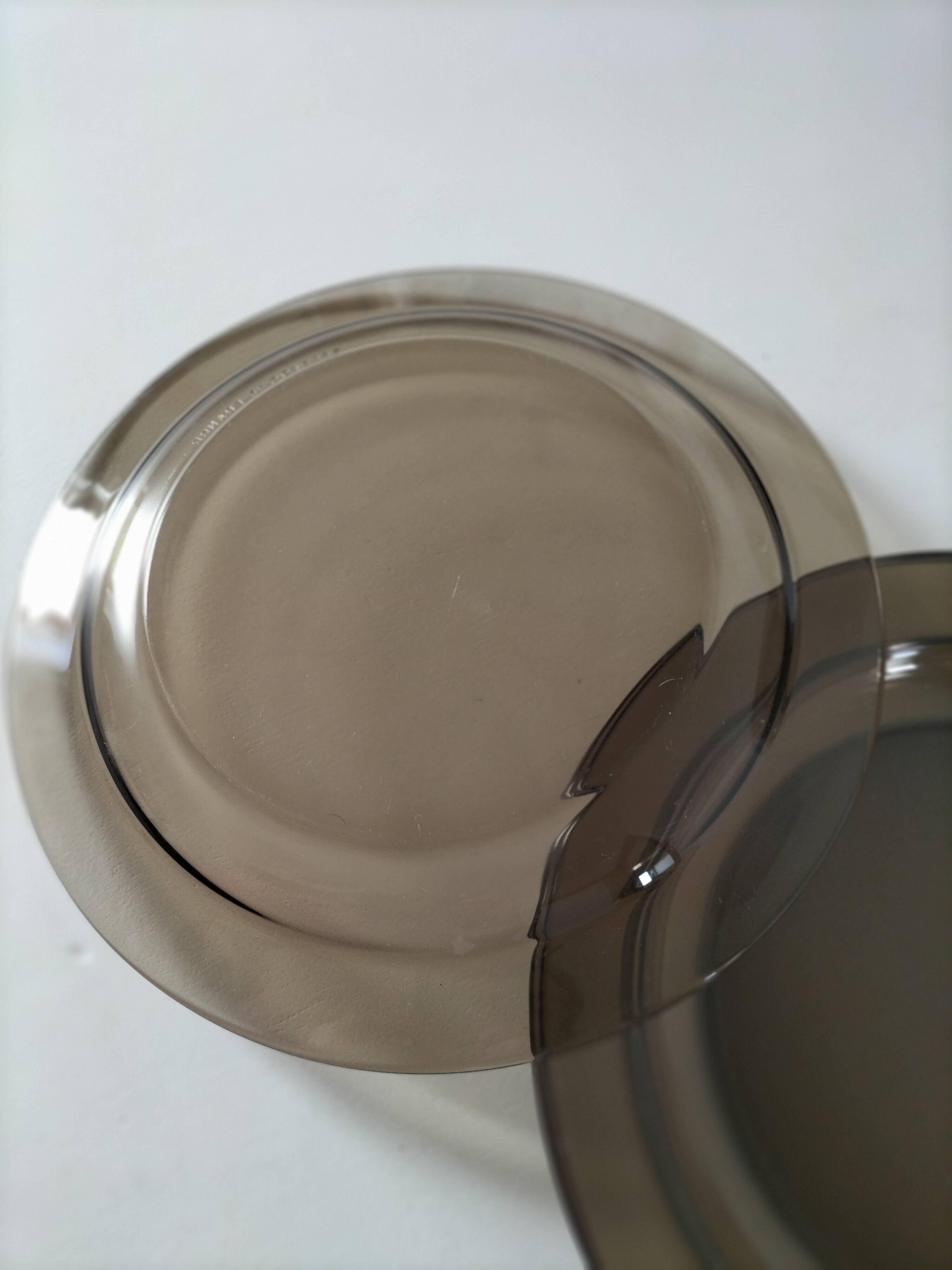 6 flat plates Arcoroc in smoked glass Smoke Brown