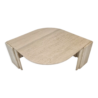 Italian travertine coffee table, 1980's