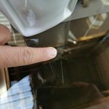 Serving table in brass and glass