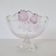 Coupe à fruits en verre blanc et rose
