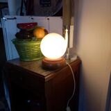Vintage white globe ball lamp 1980