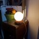 Vintage white globe ball lamp 1980