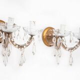 A pair of crystal sconces, France.