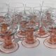 10 wine glasses foot pink orange diameter 7cm
