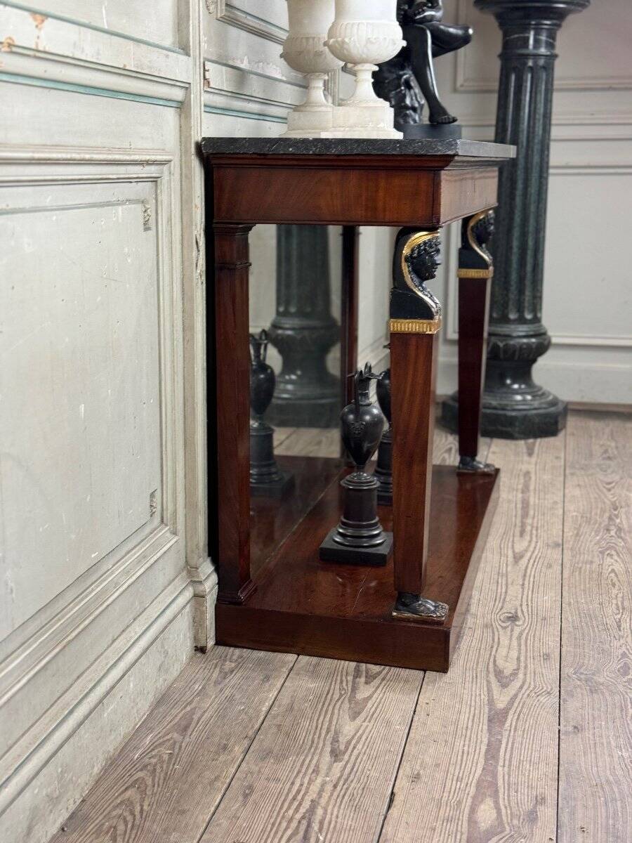 “Return from Egypt” console in mahogany, early 19th century