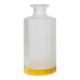 Vintage milky glass vase with yellow base, twelve-faced silhouette, Italian Bormioli, 1980s