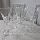 Set of 6 crystal champagne flutes