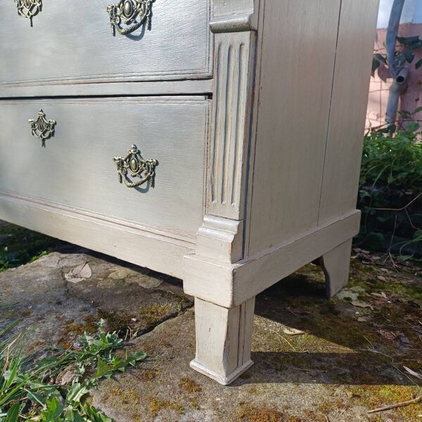 Petite commode de chambre ancienne patiné 3 tiroirs