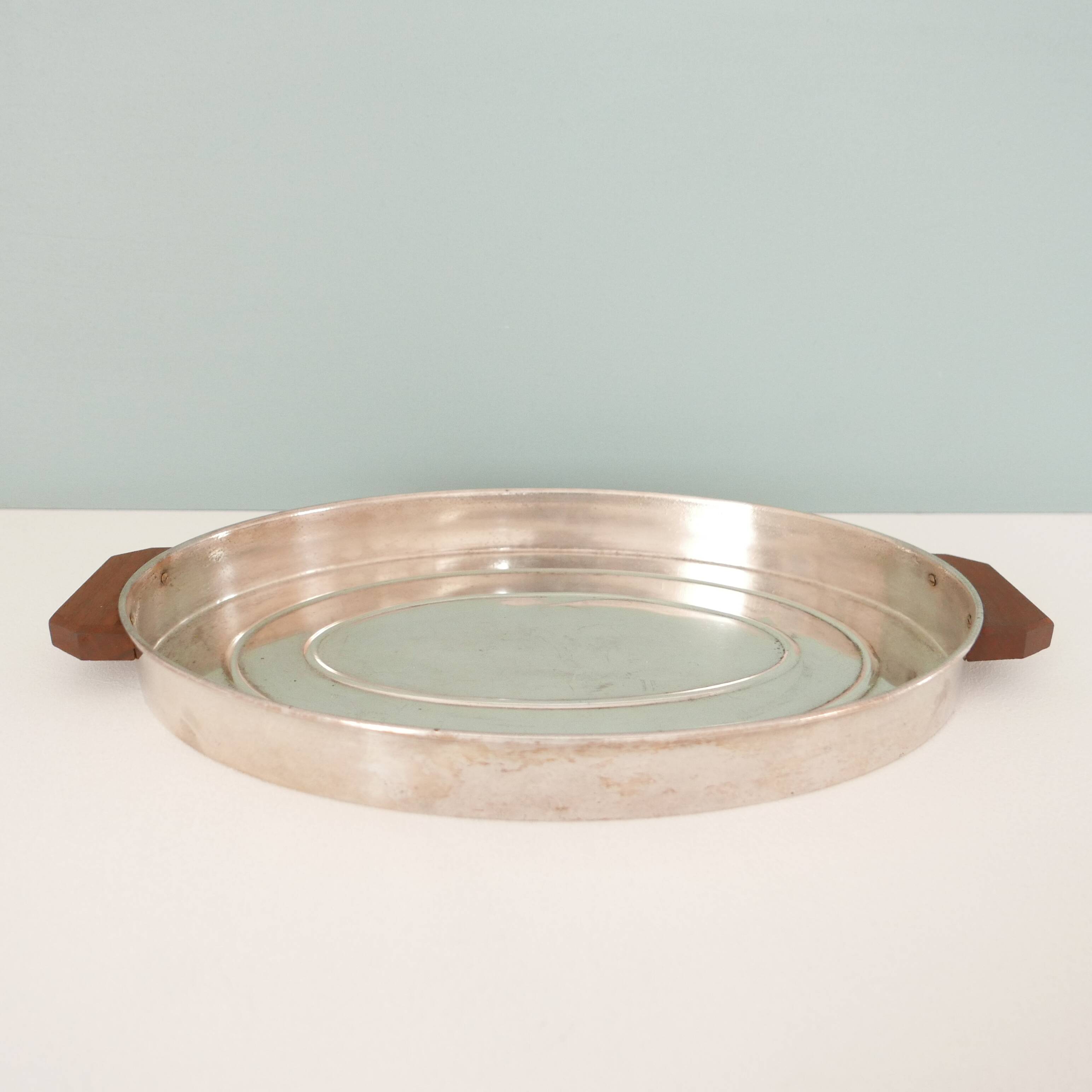 Art Deco silver-plated oval tray