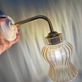 Vintage tulip angled wall light in amber glass