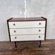 Commode en teck et tiroirs formica blanc - 1960