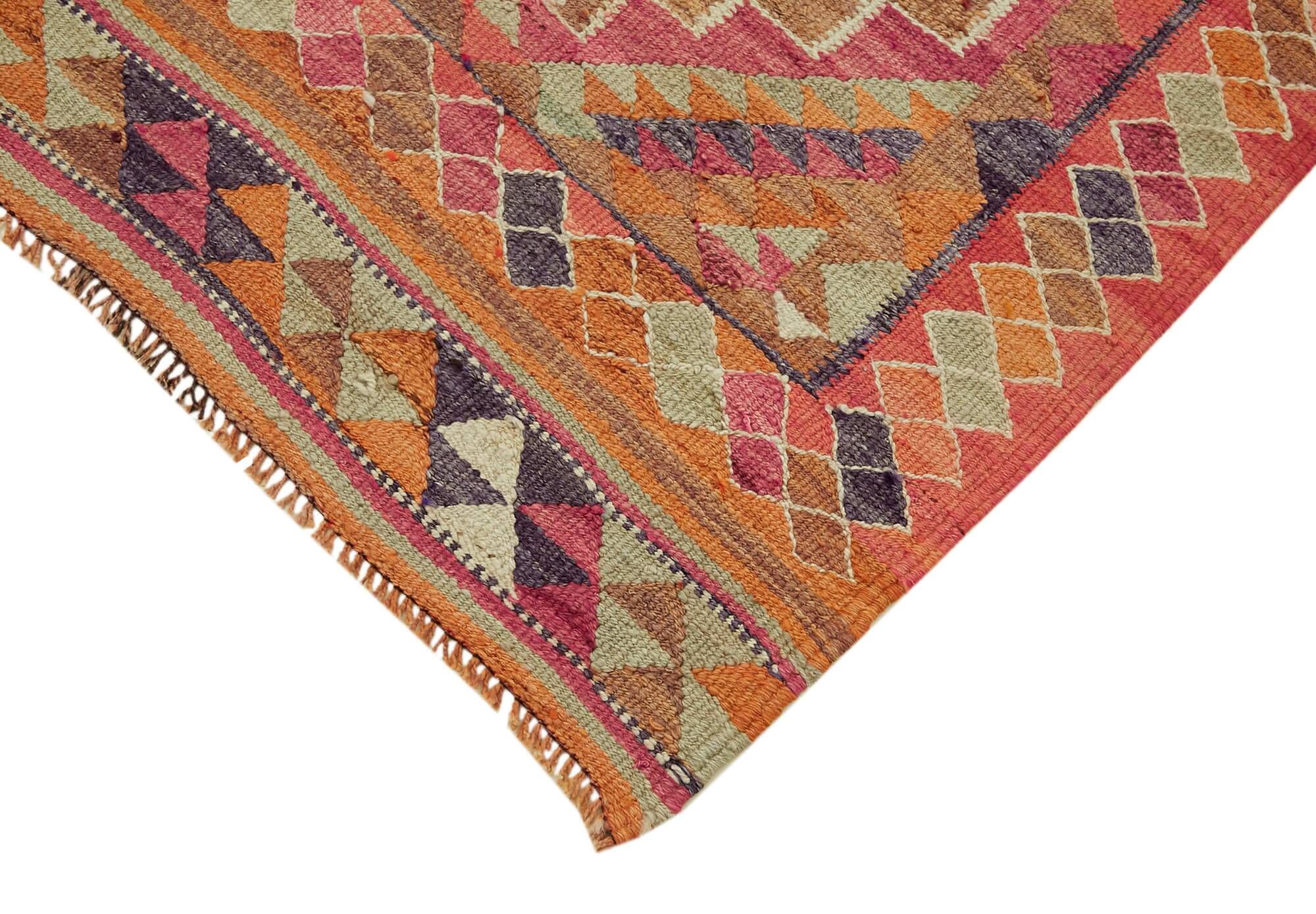 Turkish Handwoven Vintage Herki Kilim 97 cm x 317 cm