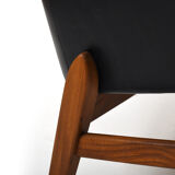 1950s Leather and Teak Wing Sofa by Ib Kofod-Larsen