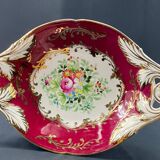 Oblong dish in Paris Sèvres porcelain with Louis XV style floral decoration