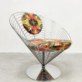 Vintage wire cone easy chair Fritz Hansen Verner Panton