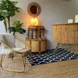 Two Vintage rattan corner notches/shelves