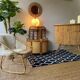 Two Vintage rattan corner notches/shelves