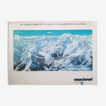 Affiche de ski poster de Courchevel par Pierre Novat - 1976
