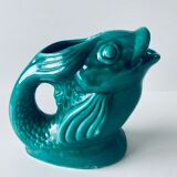 Vintage pitcher green fish shape