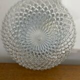 Antique Ceiling Light Wall Lamp Molded Glass Diamond Tip + Black Metal Support