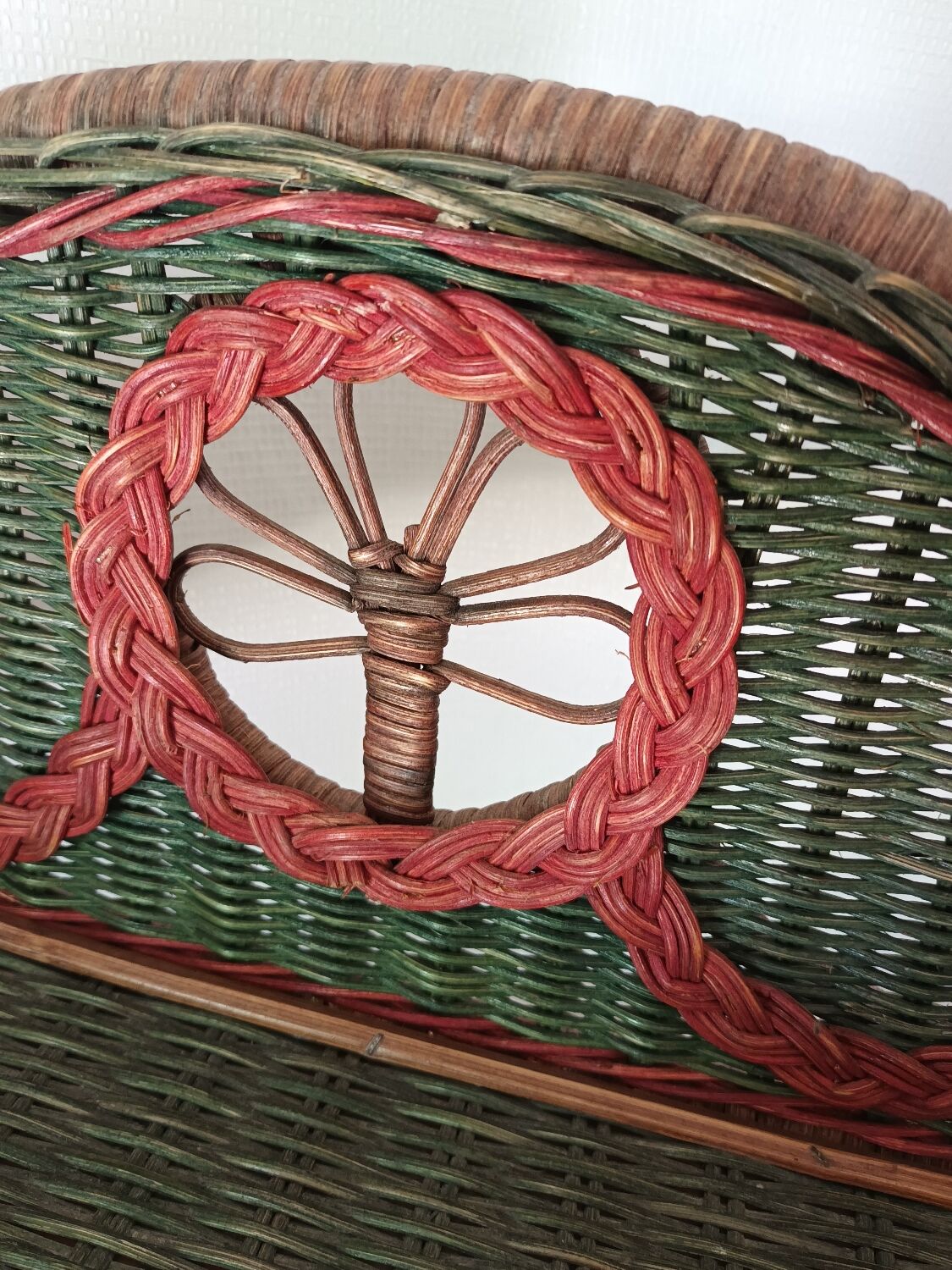 Vintage wicker wall shelf