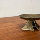 Brutalist bronze candlestick from the mid-century, 1960s.