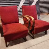 Pair of H 410 armchairs by Jindřich Halabala for Up Zavody