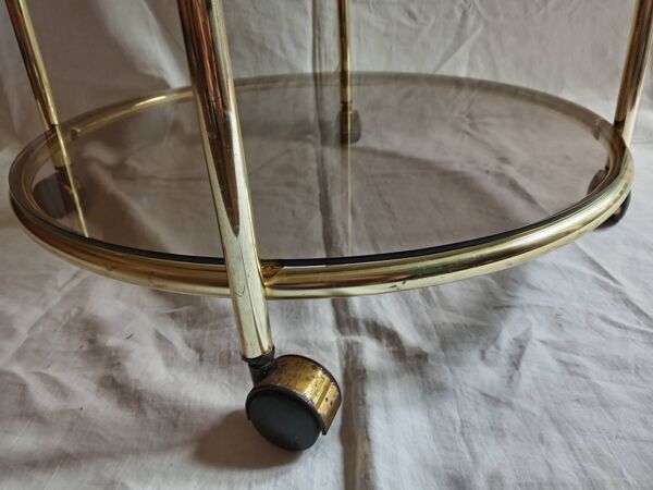 Desserte vintage verres fumées années 1970