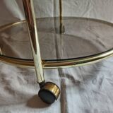 Vintage serving trolley with smoked glass from the 1970s