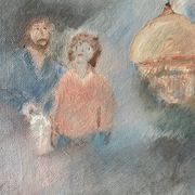 Tableau onirique vintage années 70