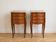 Pair of Louis XV style bedside tables in marquetry and marble.