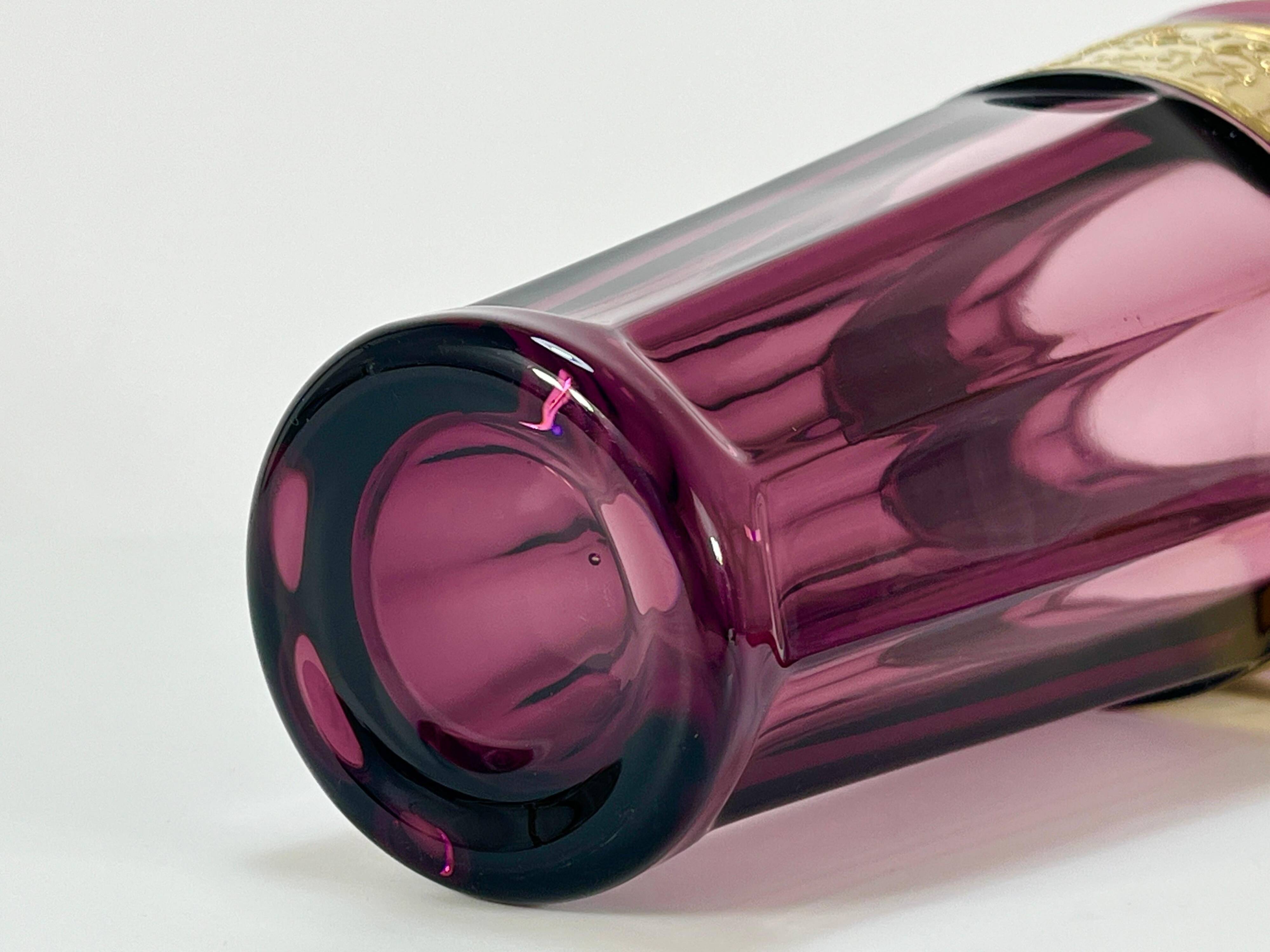 Vase en verre cristal améthyste Art déco Ludwig Moser, série Fipop, Karlsbad, années 1920