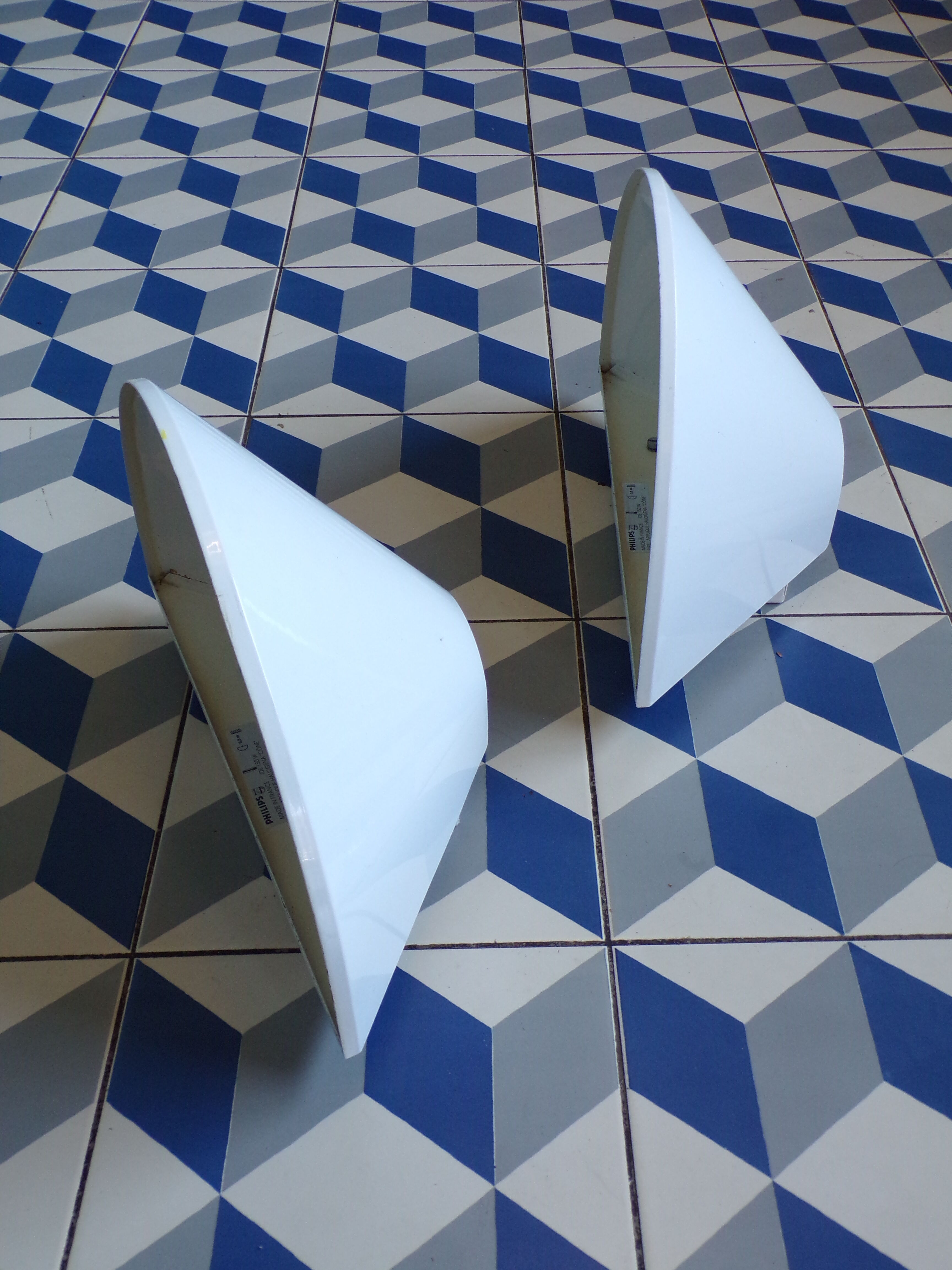 Pair of Philips Cone wall lamps
