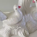 Vintage Italian ceramic table lamp with doves.